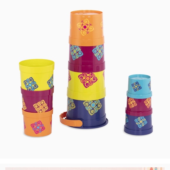 B. toys buckets stacking playing fun sand water beach bath toys * - Picture 1 of 6